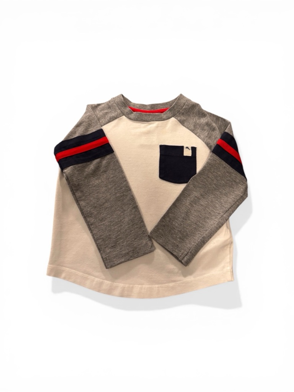 Toddler Boy 18M White + Gray Long-Sleeve Tee